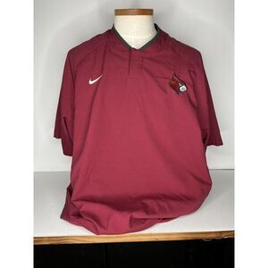 Nike NFL Cardinals Short Sleeve Pullover Wind Breaker Elastic Pockets Button XXL
